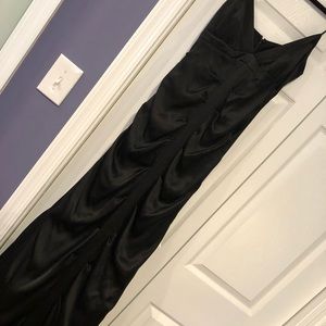 Long black silk dress